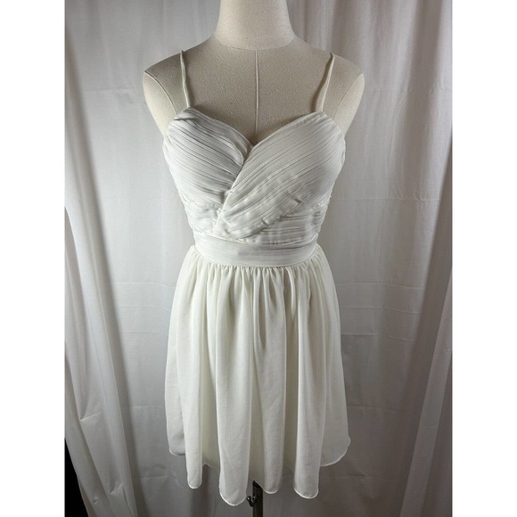 Delia*s XS Cream ivory back zip spaghetti strap lined flowy dress padded - Picture 2 of 6